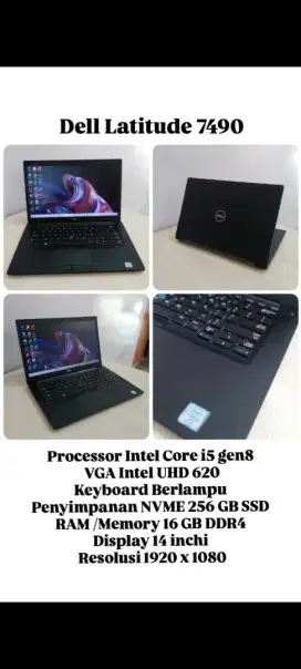 Laptop Dell Intel Core i5 gen8 RAM 16 GB SSD 256 GB