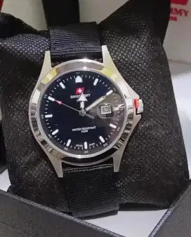 Ready!!Jam Tangan Swiss army Pria Tali Kanvas