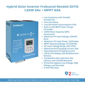 Zamdon Inverter Surya 1.200Watt/1.500VA 24V Off Grid with MPPT