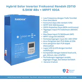 Zamdon Inverter Surya 5.500watt/6.875KVA 48v Off Grid dengan MPPT