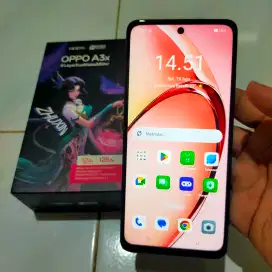Oppo A3X 4G 6/128 fullset segel mulus 98% dan masih bergaransi resmi