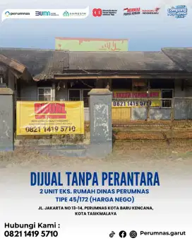 DIJUAL TANPA PERANTARA EKS RUMAH DINAS PERUMNAS