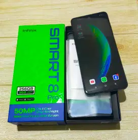 Infinix smart 8 pro 4G 4/256 fullset segel mulus 95% siap pakai
