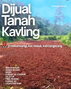 Jual Kavling Cisauk, Akses dekat Stasiun & tol, Free desain Rumah