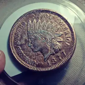KOIN JUMBO 78MM 1877 INDIAN HEAD USA AMERIKA