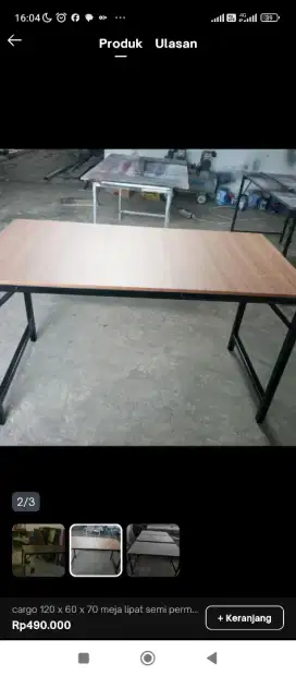 Meja lipat semi permanen