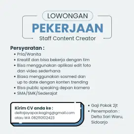 Lowongan admin konten sosial media