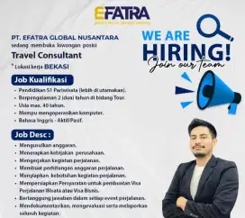 Dibutuhkan 1 Orang Travel Consultant