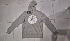 Converse size M - Jaket Men CON Classic PO Hoodie - Original Silver