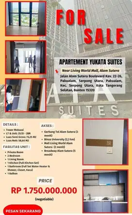 Dijual apartemen lokasi strategis best view