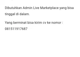 Admin Live Marketplace Tinggal Di Dalam