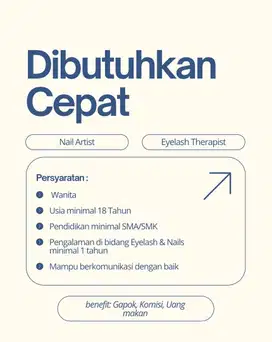 DIBUTUHKAN CEPAT BERPENGALAMAN