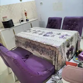 Meja makan kayu kursi 4