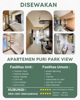 DISEWAKAN APARTEMEN PURI PARK VIEW