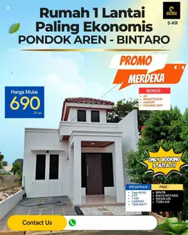 841.Hunian 1Lt Exclusive DiKawasan Ceger Bintaro Hrg Perdana Only Cash