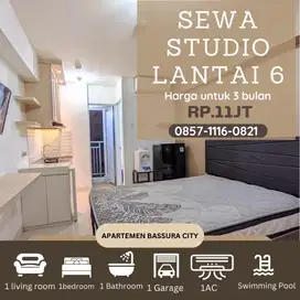 Studio sewa full furnish lantai 6 apartemen bassura city