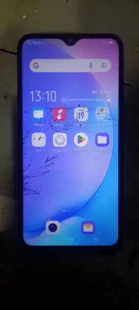 Vivo y12 ram 3gb/32gb mesin normal minus retak