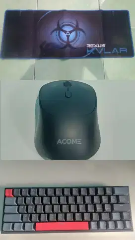 Sepaket Keyboard Mechanical+Mouse dan Mousepad
