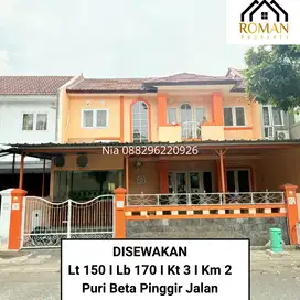 DISEWA RUMAH PINGGIR JALAN DI PURI BETA COCOK HUNI DAN USAHA