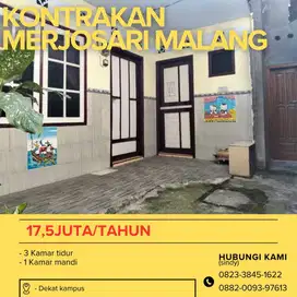 Kontrakan 3 kamar dekat kampus Malang