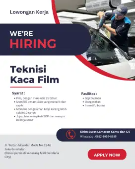 Lowongan Kerja Teknisi Kaca Film