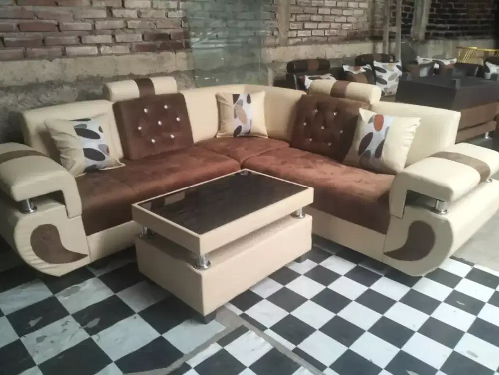 Sofa minimalis cokelat