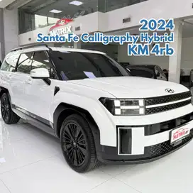 Hyundai Santa Fe Calligraphy Hybrid 2024 White on Black Santafe Putih