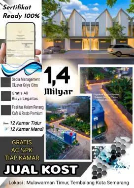 JUAL KOS PREMIUM 1,4MILYAR 12KT MULAWARMAN TEMBALANG UNDIP