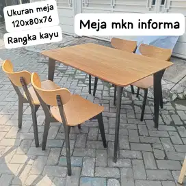 Meja kursi informa rangka kayu