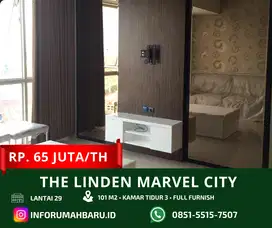 THE LINDEN 3BR‼️Sewa Apartemen Full Furnish Marvel City Ngagel