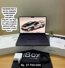 JUAL MACBOOK PRO M4, RESMI GARANSI AKTIF 10 BULAN.