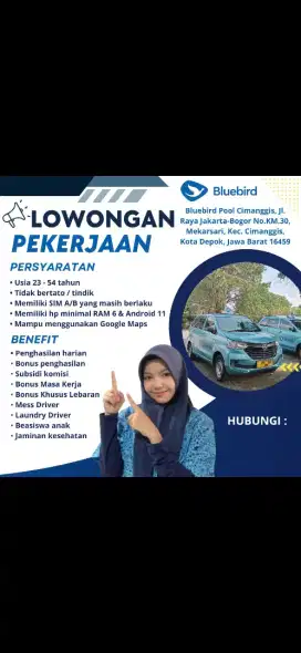 Lowongan Kerja Supir Usia 23-Usia 55 Tahun Gratis Tidak Dipungut Biaya