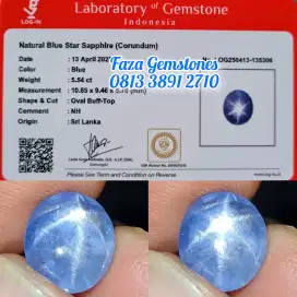 Blue Star Sapphire Srilanka No Heated~5.54ct~Log In~Body Glas&Christal