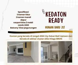 Hunian Ready 2LT BSB Kedaton Homes New Belum Pernah Dipakai Dkt BRON