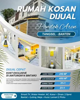 BU Kos Kosan Ready Baru Dijual Murah Nempel Kampus STAN Pondok Aren