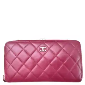 Chanel Quilted Zip-Around Wallet