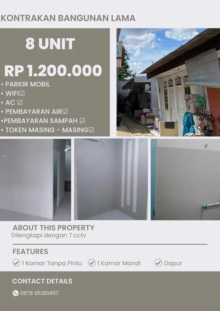 Disewakan Kontrakan petakan Bulanan/ Tahunan