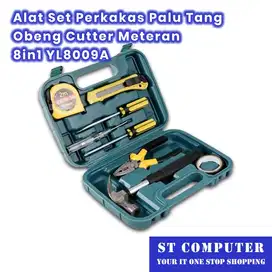Alat Set Perkakas Palu Tang Obeng Cutter Meteran 8in1 YL8009A