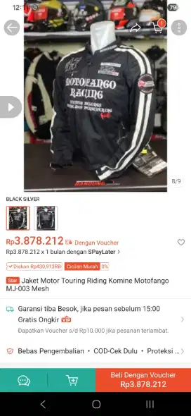 Jaket motor bahan mesh komine & bates leather california