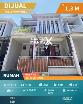Dijual Rumah Full Furnish Modern Minimalis di Lowokwaru Malang