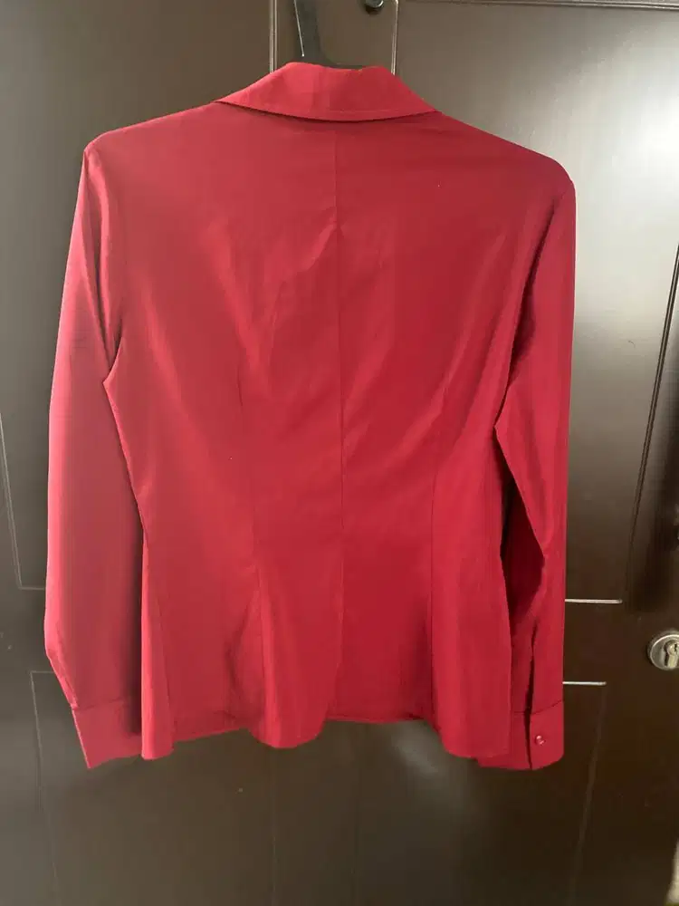 BLOUSE - MERAH MARUN – NEW YORK COMPANY – SIZE L - PRELOVED LIKE NEW