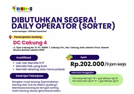 Dibutuhkan segera Daily Operator (Sorter)