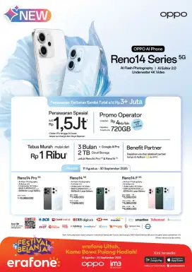 Promo cicilan Reno 14 bunga rendah tanpa DP
