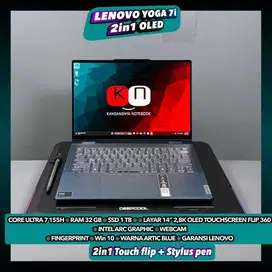 Lenovo Yoga 7i 2in1 Oled Core Ultra 7-155H Ram32/1TB Layar 2,8k Oled