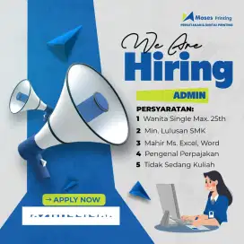 DIBUTUHKAN ADMIN WANITA