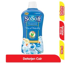 Sosoft Detergen Cair Rose dan Waterlily Botol 700ml