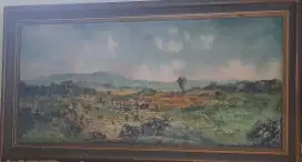Lukisan pemandangan desa tahun 1960an