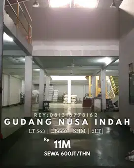Jual gudang nusa indah kapuk LB 660 akses kontainer