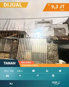 Dijual Tanah Siap Bangun di Soekarno Hatta Malang Cocok Untuk Kos