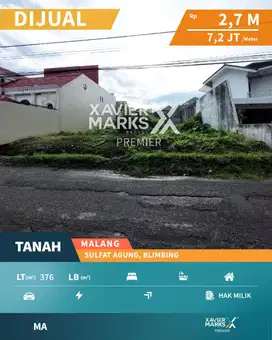 Harga Miring Dijual Tanah Siap Bangun di Sulfat Agung Blimbing, Malang